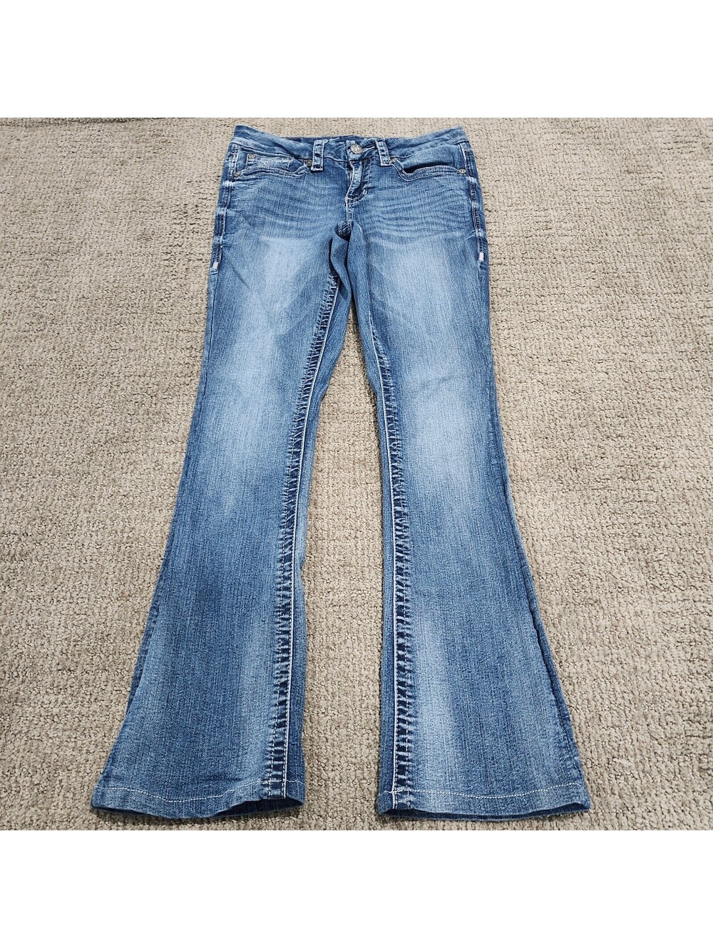 Seven7 Women's Slim Bootcut Jeans Size 8 Light Blue Denim